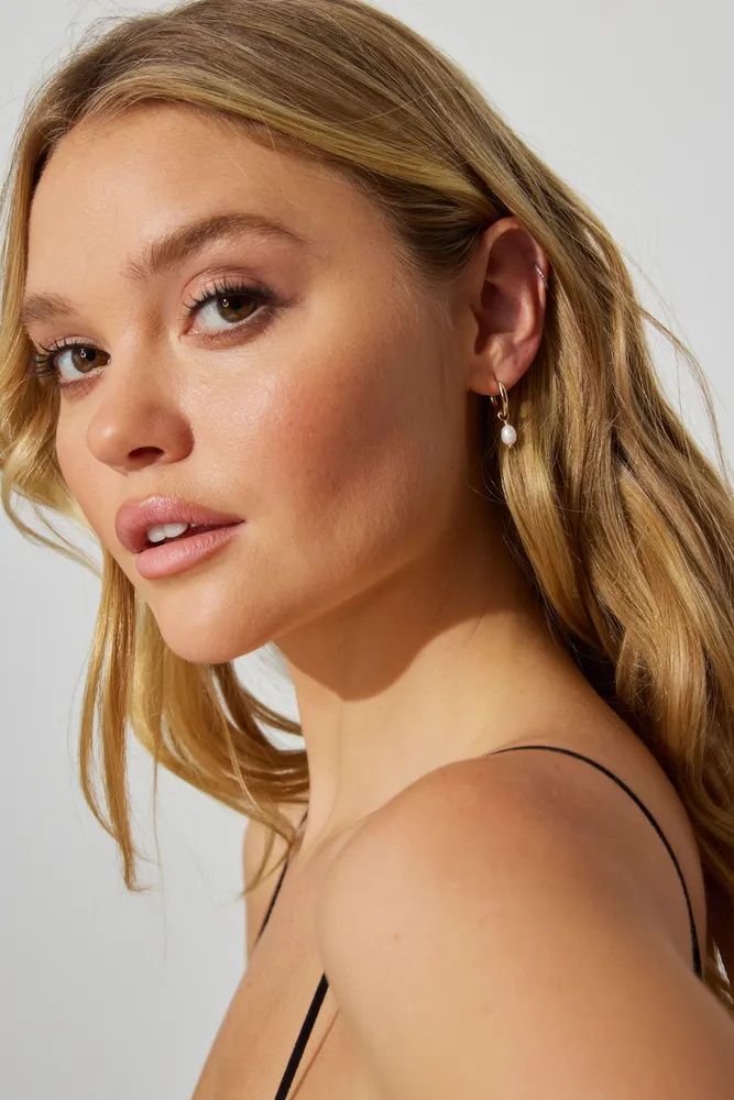 3 Pack Pearl Drop & Hoop Earrings