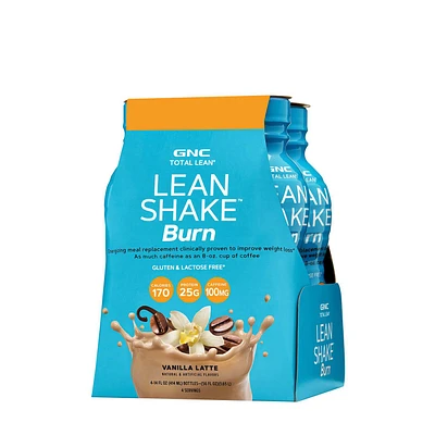 GNC Total Lean Shake 25 - Vanilla Latte 14Oz. (4 Bottles)