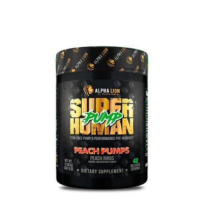 Alpha Lion Superhuman Pump Stim-Free Pre-Workout - Peach Rings (24 Servings)