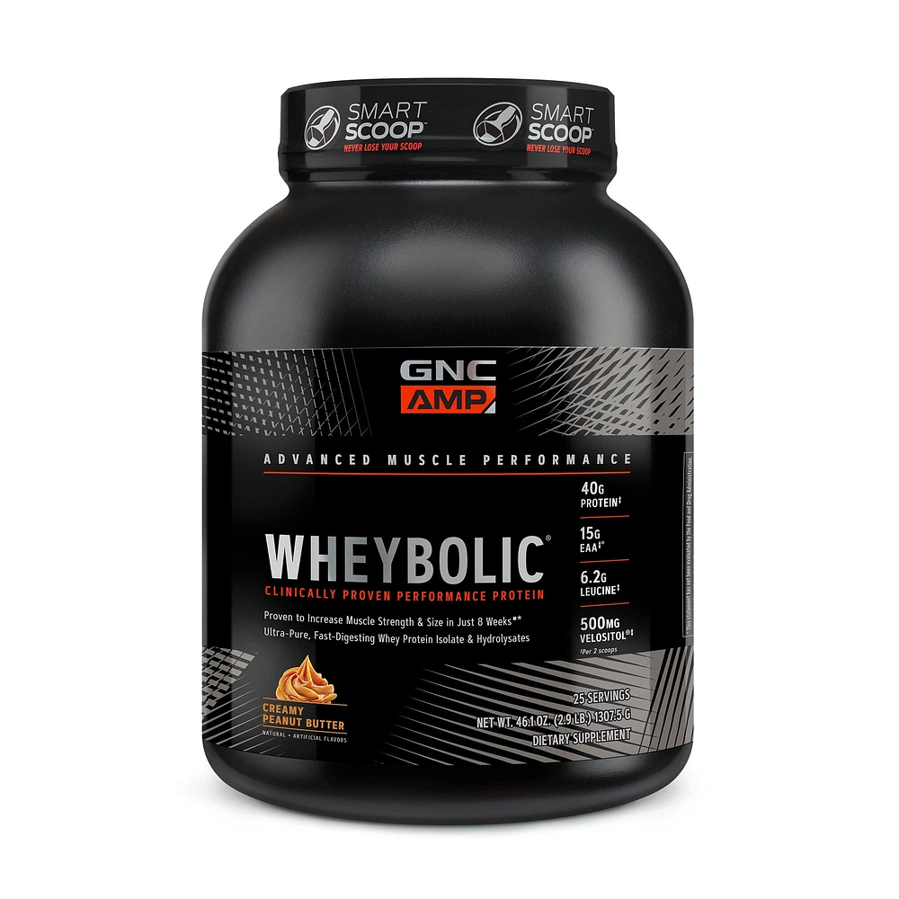 GNC AMP Whey Proteinbolic Healthy - Creamy Peanut Butter (25 Servings)