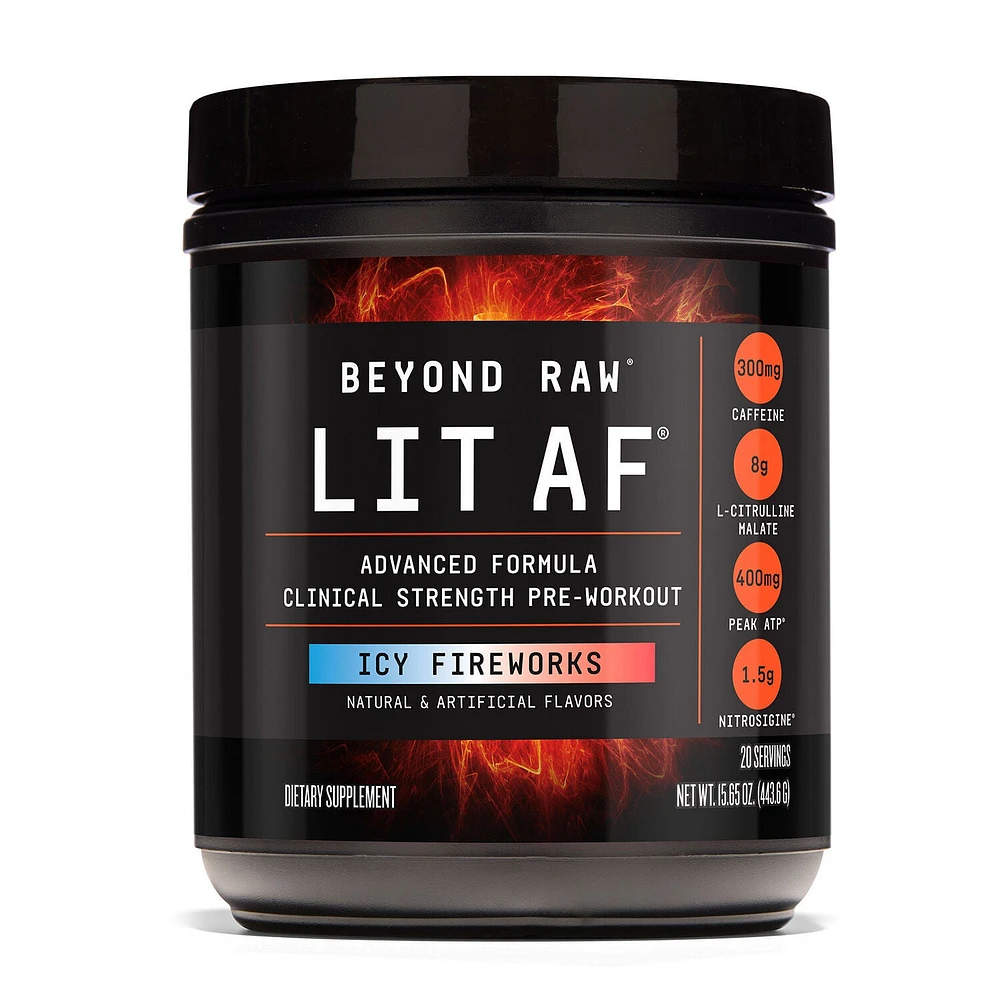 Beyond Raw Lit Af Pre-Workout - Icy Fireworks (20 Servings)