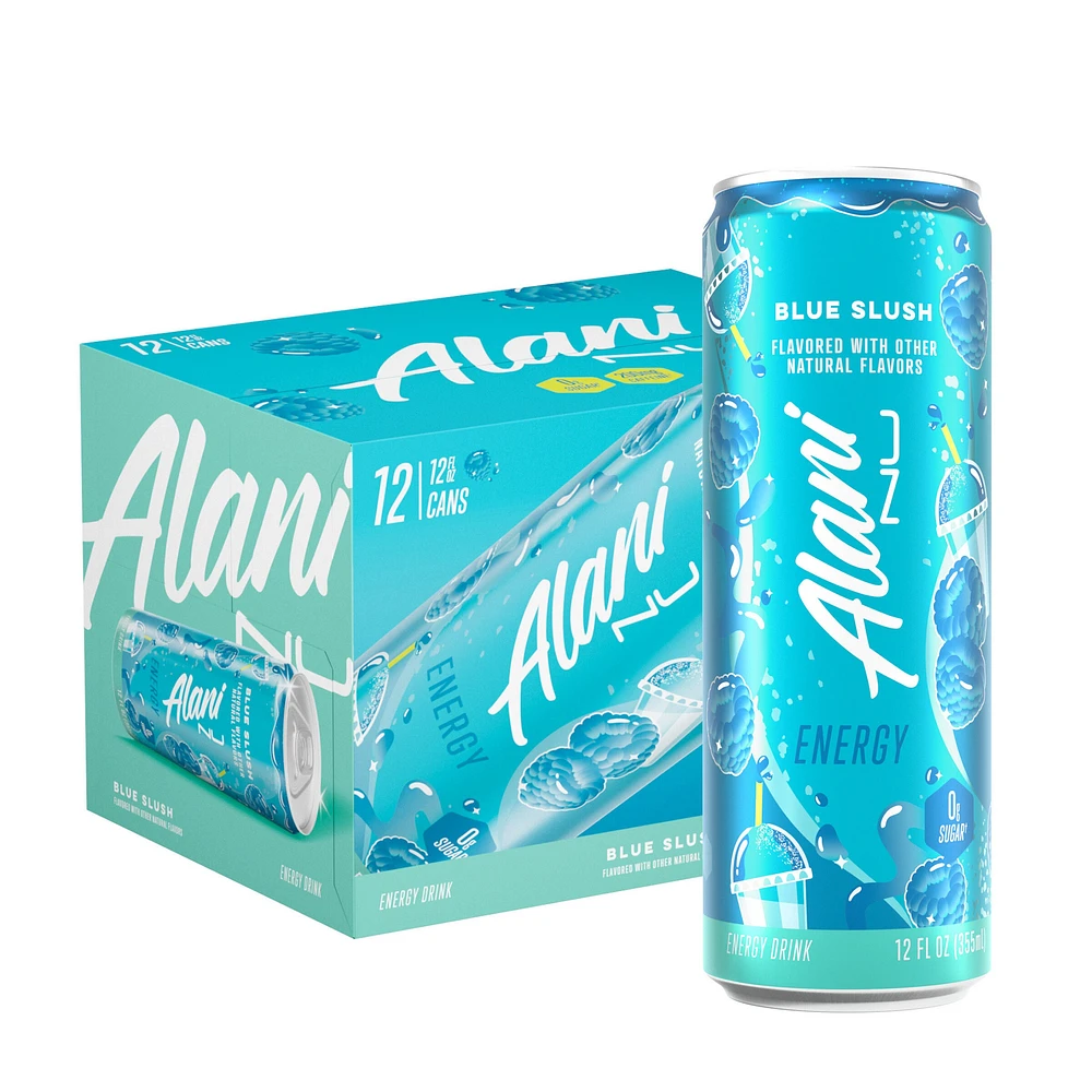 Alani Nu Energy Drink Vegan - Blue Slush 12Oz. (12 Cans)