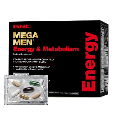 GNC Mega Men Energy & Metabolism Vitapak Program (30 Servings) Healthy - 30 Packs