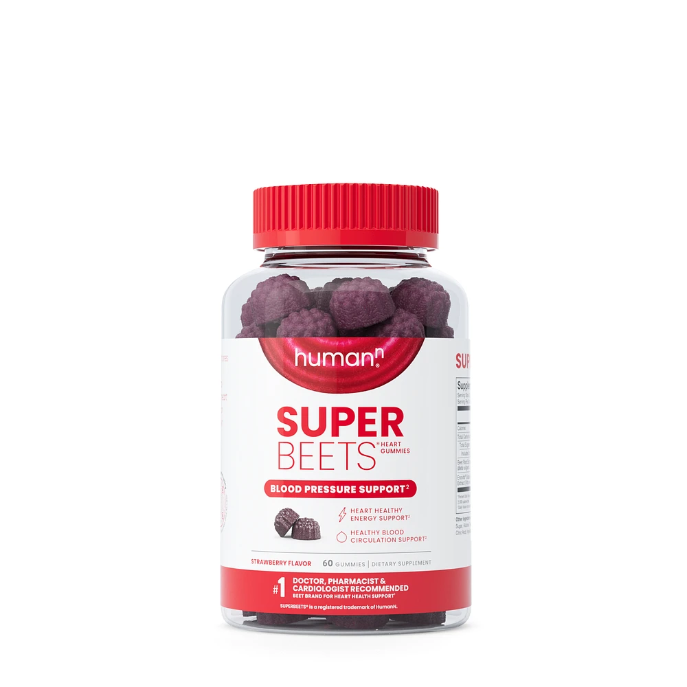 HumanN Superbeets Blood Pressure Support Healthy - Strawberry 60 Gummies (30 Servings)