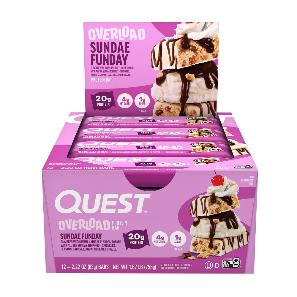 Quest Overload Protein Bar - Sundae Funday (12 Bars)
