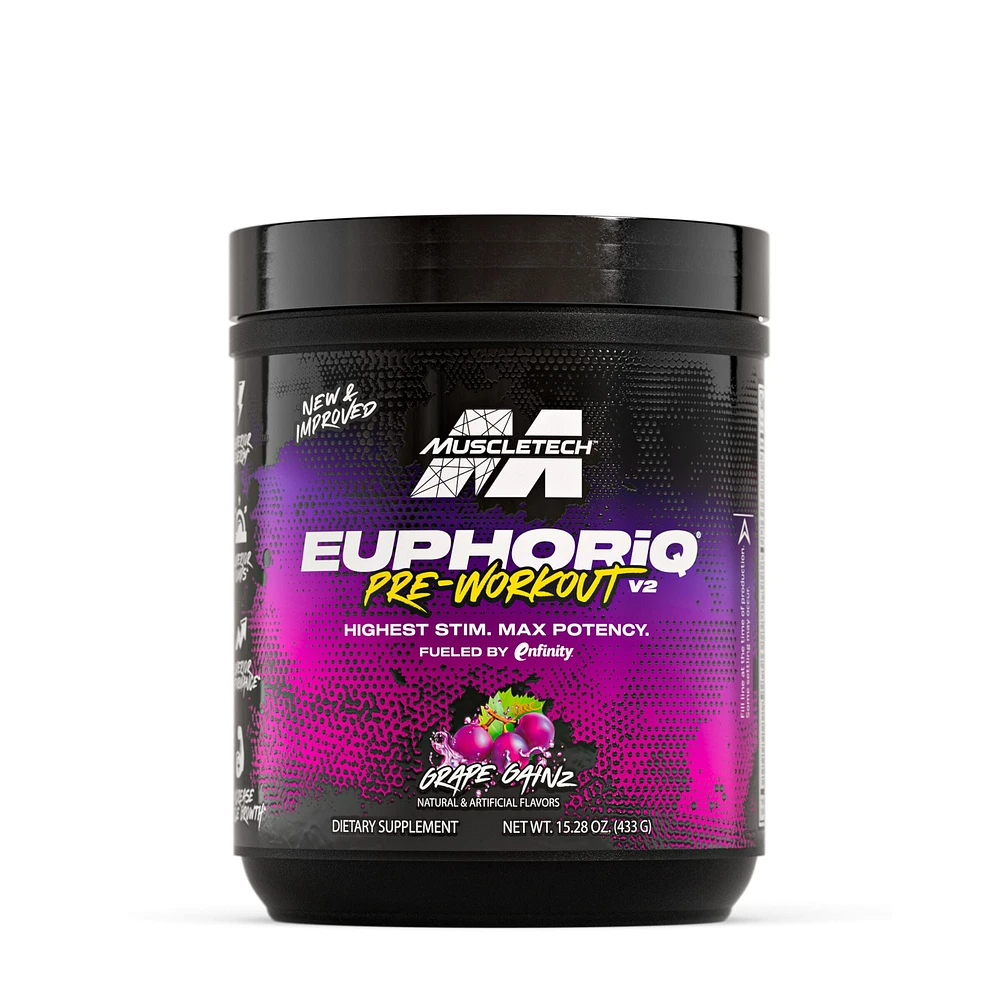 MuscleTech Euphoriq Pre-Workout V2 - Grape Gainz (20 Servings)