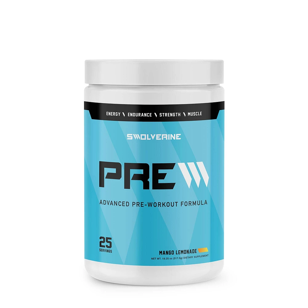 Swolverine Advanced Pre-Workout Formula - Mango Lemonade (25 Servings)
