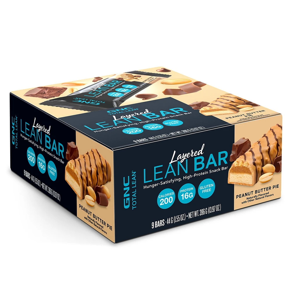 GNC Total Lean Layered Bar Gluten-Free - Peanut Butter Pie (9 Bars)