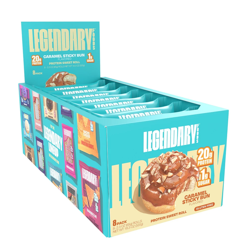 Legendary Foods Protein Sweet Roll - Caramel Sticky Bun (8 Rolls) 9