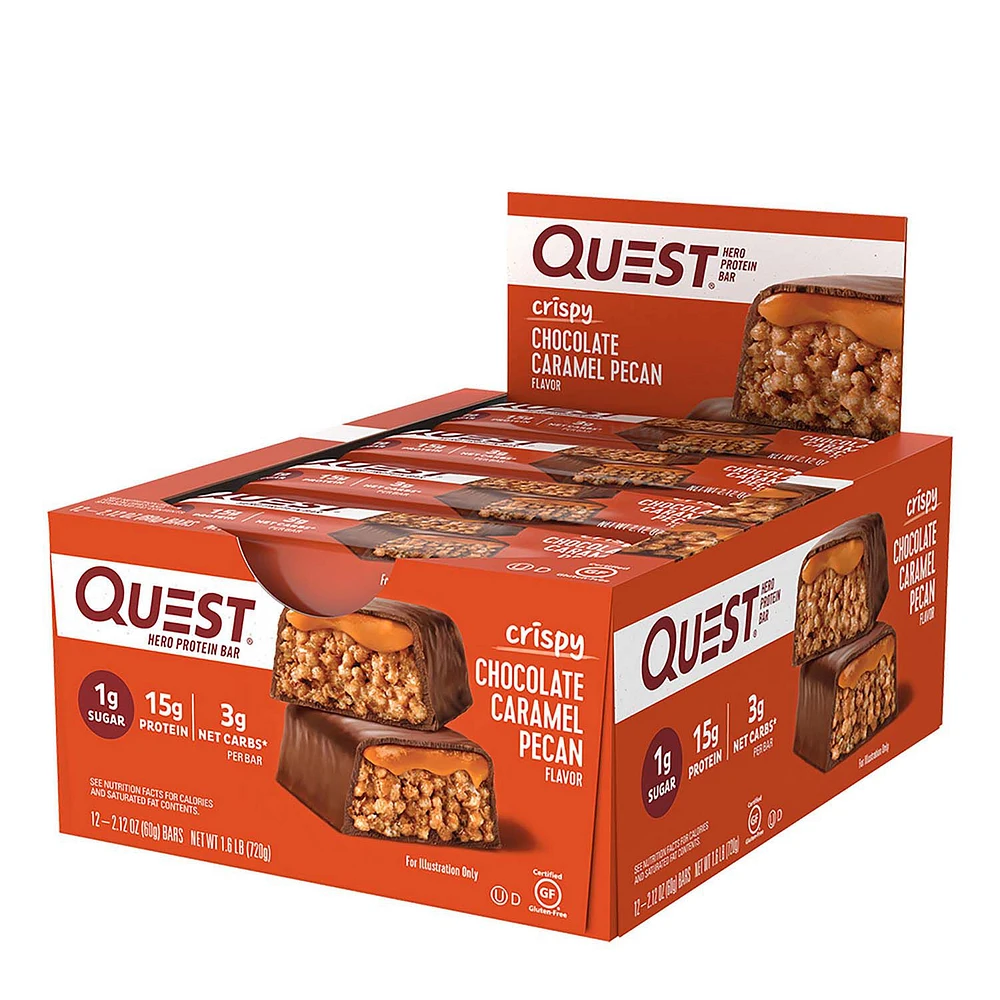 Quest Hero Protein Bar - Chocolate Caramel Pecan 12 Bars (12 Bars)