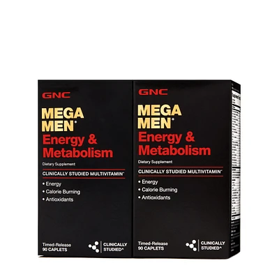 GNC Mega Men Energy & Metabolism Multivitamin Vitamin C - Twin Pack (45 Servings Each)