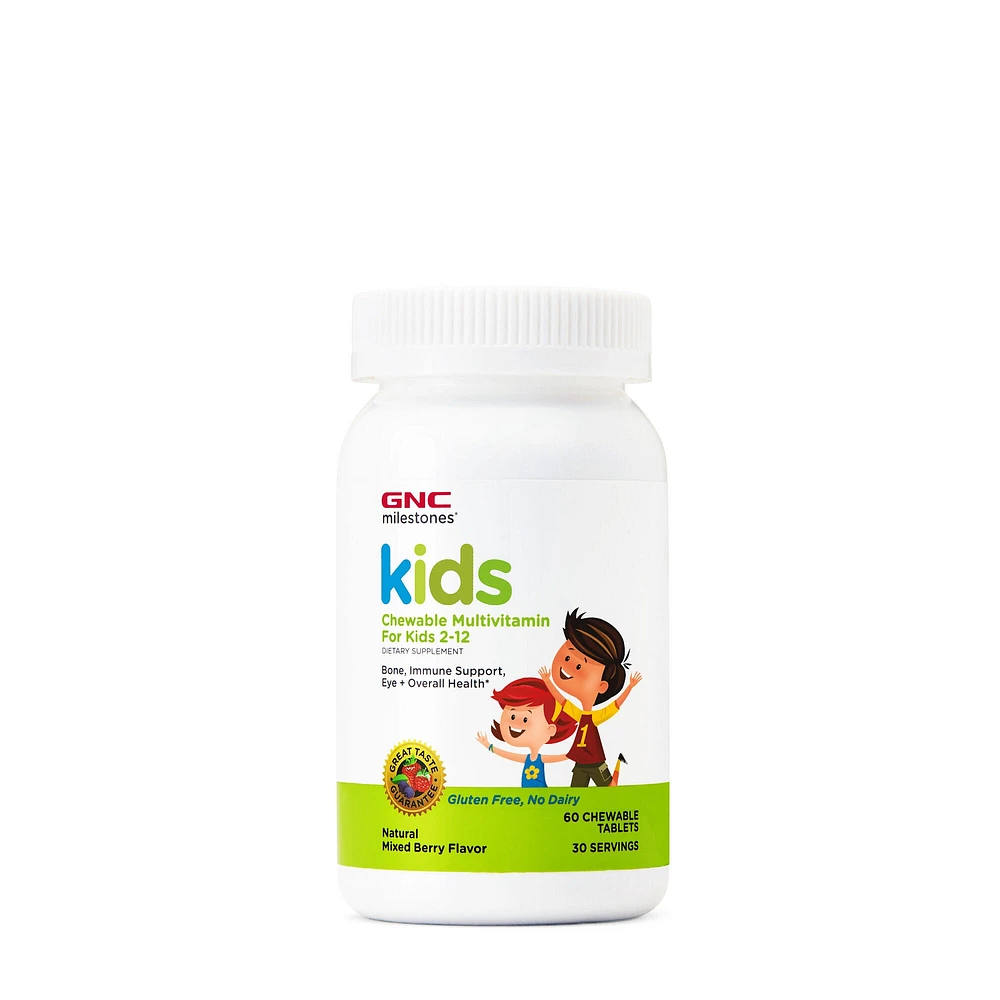 GNC Milestones Kids Chewable Multivitamin for 2-12 - 60 Tablets (30 Servings)