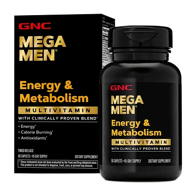 GNC Mega Men Energy & Metabolism Multivitamin Healthy - 90 Caplets (45 Servings)