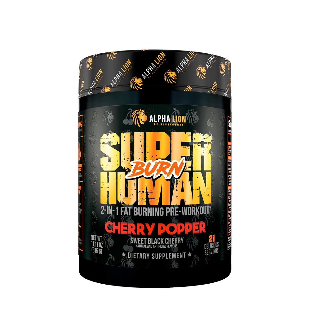 Alpha Lion Superhuman Burn 2-In-1 Fat Burning Pre-Workout - Cherry Popper (21 Servings)