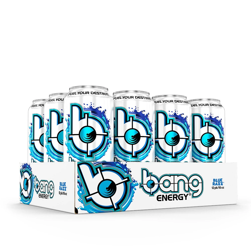 Bang Energy Drink Vegan - Blue Razz 16Oz. (12 Cans) Zero Sugar