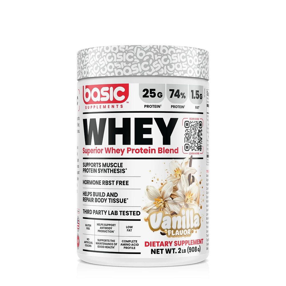 Basic Supplements Whey Protein Blend - Vanilla (27 Servings)