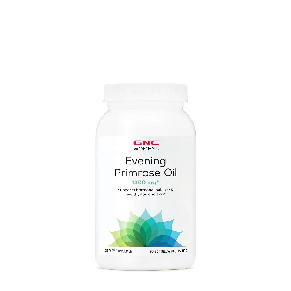 GNC Women's Evening Primrose Oil 1300Mg Healthy - 90 Softgels (90 Servings)