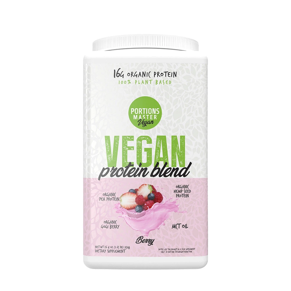 Portions Master Vegan Protein Blend - Berry (30 Servings)