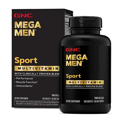 GNC Mega Men Sport Multivitamin Healthy - 180 Caplets (90 Servings)