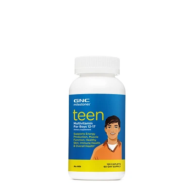 GNC Milestones Teen Multivitamin for Boys 12-17 Healthy - 120 Caplets (60 Servings)