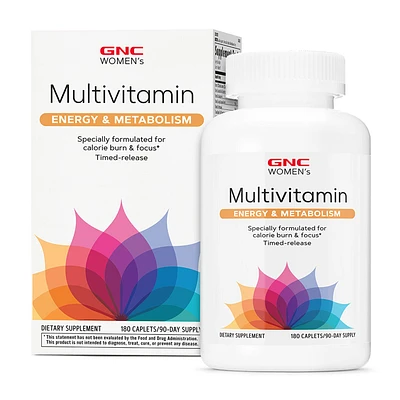 GNC Women's Energy & Metabolism Multivitamin Healthy - 180 Caplets (90 Servings)