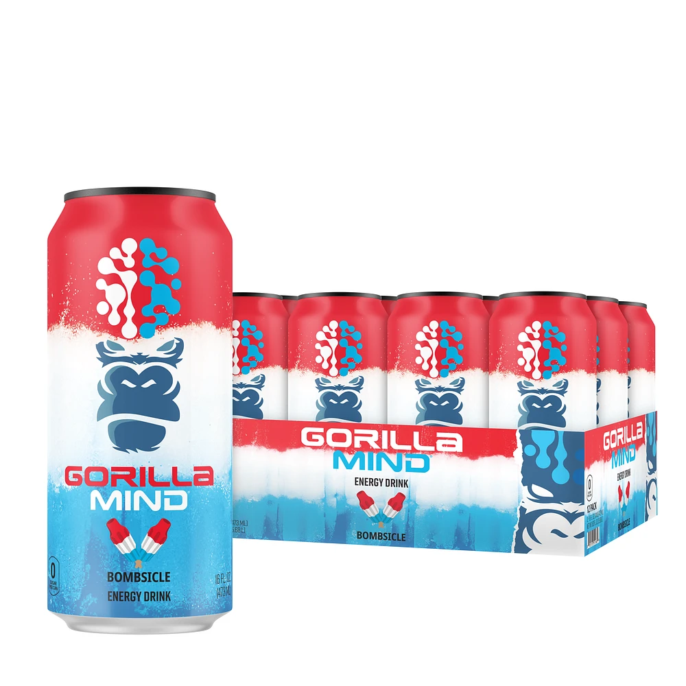 Gorilla Mind Energy Drink - Bombsicle 16Oz. (12 Cans)