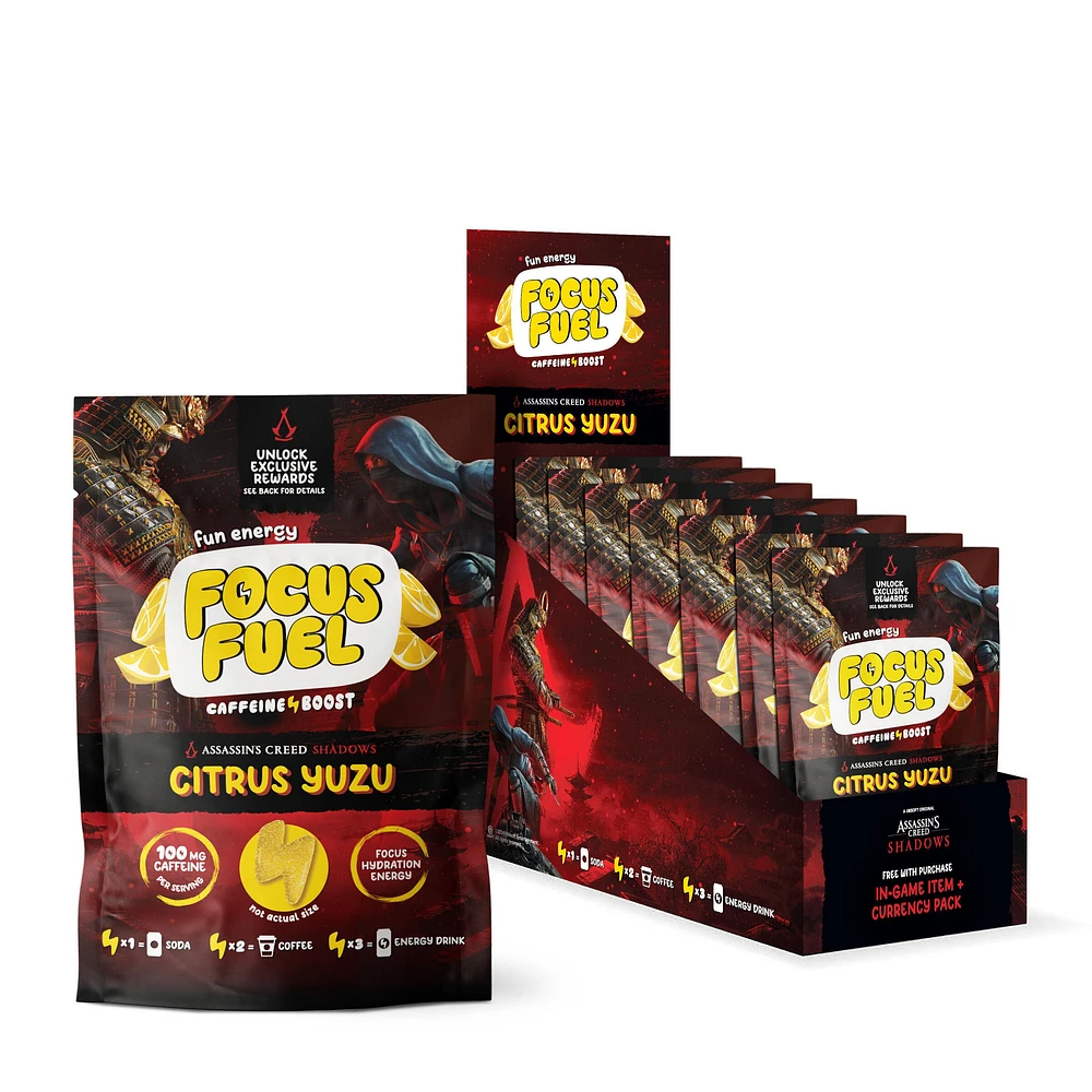 FocusFuel Caffeine Boost Gummies Vegan - Citrus Yuzu (12 Pack)