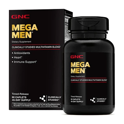 GNC Mega Men Multivitamin Healthy - 90 Caplets (45 Servings)