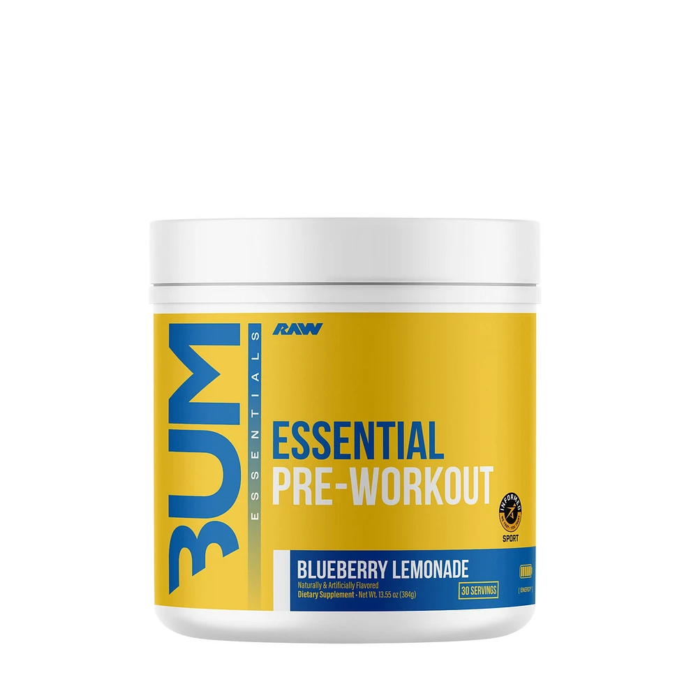 Raw Nutrition Essential Pre-Workout - Blueberry Lemonade (30 Servings)