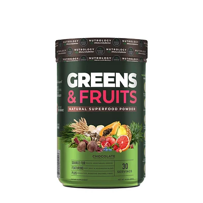 NDS Nutrition Greens & Fruits Natural Superfood Powder - Chocolate 14.1 Oz. (30 Servings)