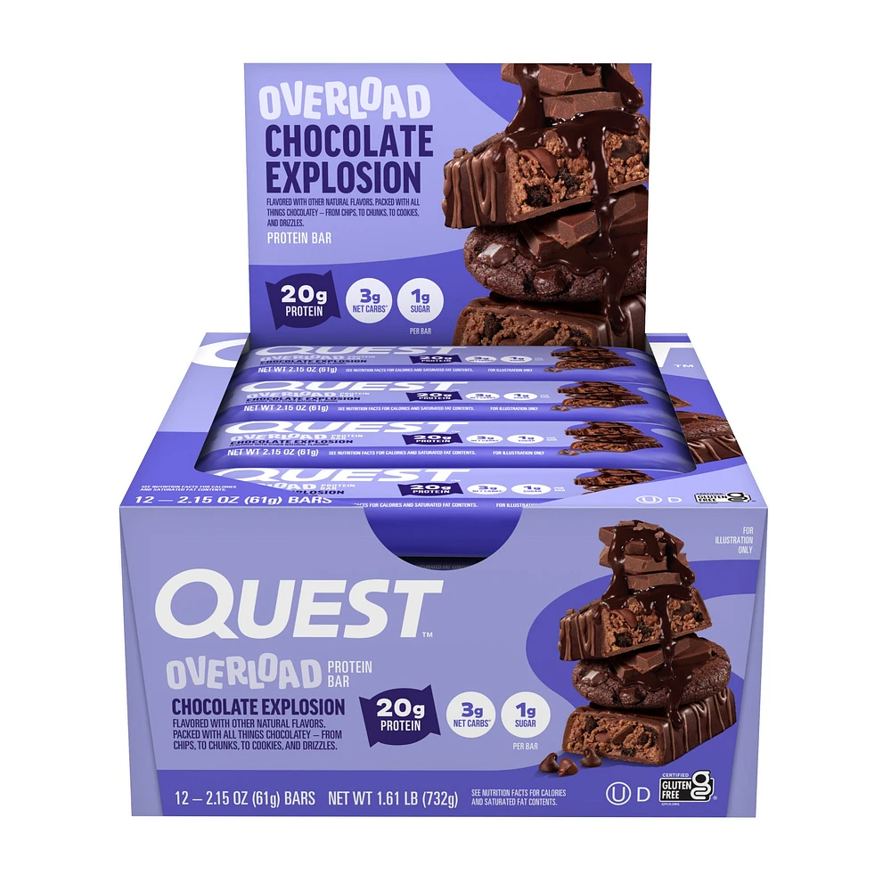 Quest Overload Protein Bar - Chocolate Explosion (12 Bars)