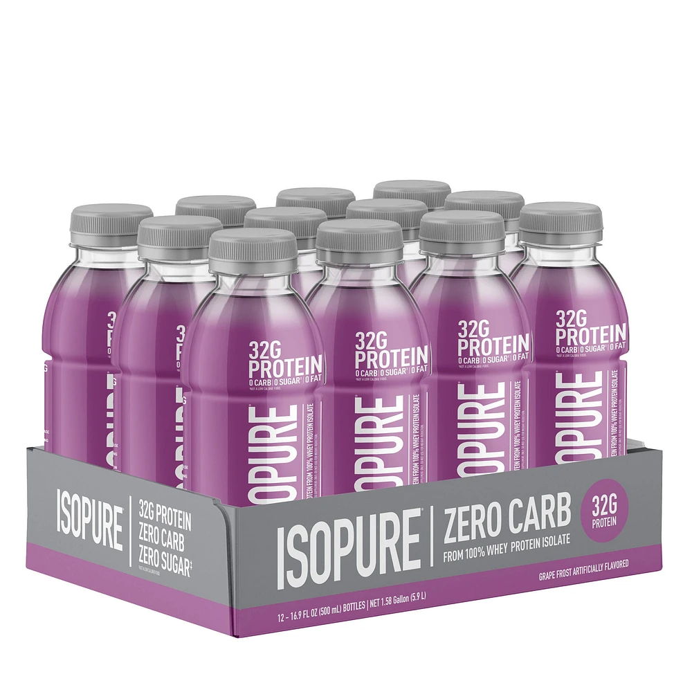 Isopure Protein Drink - Grape Frost 16.9Oz (12 Bottles)