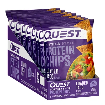 Quest Tortilla Style Protein Chips - Loaded Taco (8 Bags)