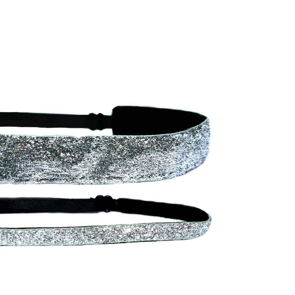Mavi Bandz 2 Pack Sparkler Adjustable Headbands - Silver Sparkle