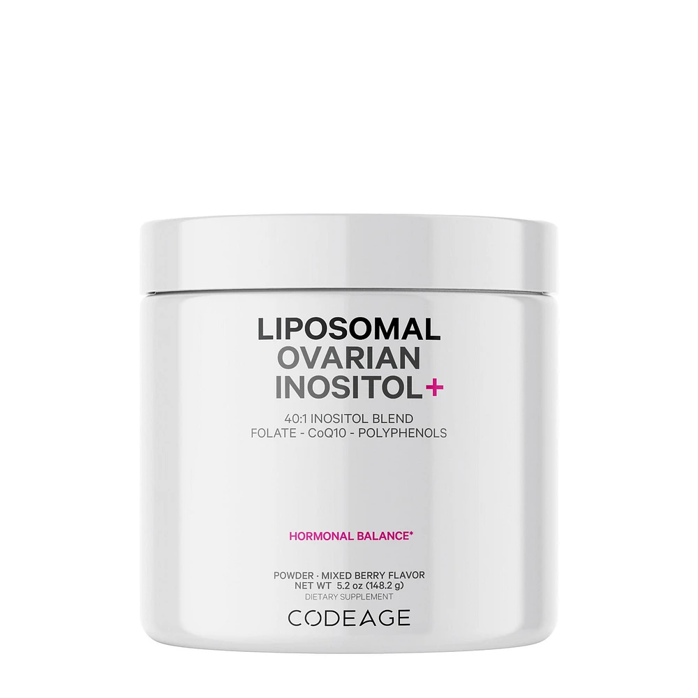 Codeage Liposomal Ovarian Inositol+ Vegan - Mixed Berry 5.2 Ounces (60 Servings)