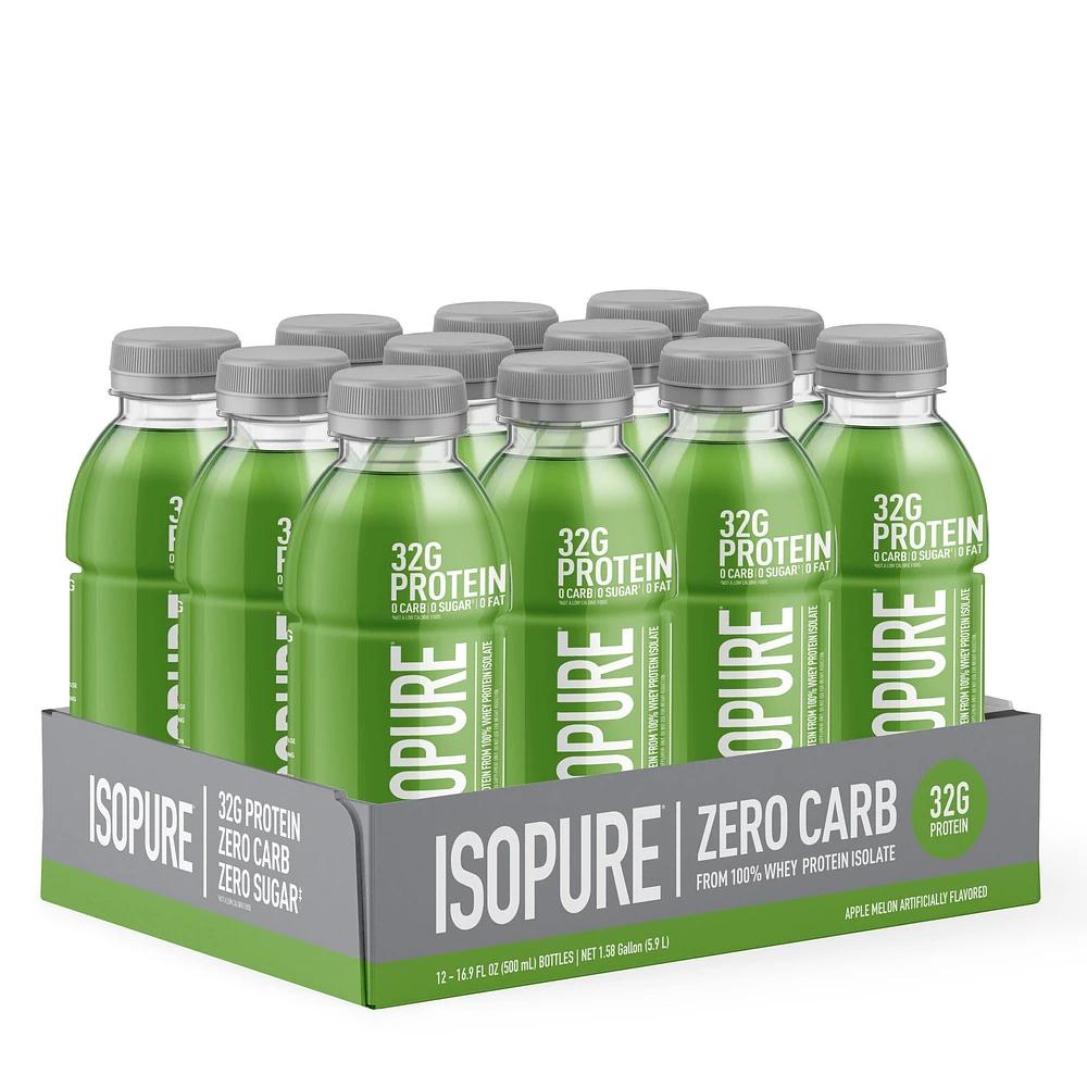 Isopure Protein Drink - Apple Melon 16.9 Fl Oz (12 Bottles)