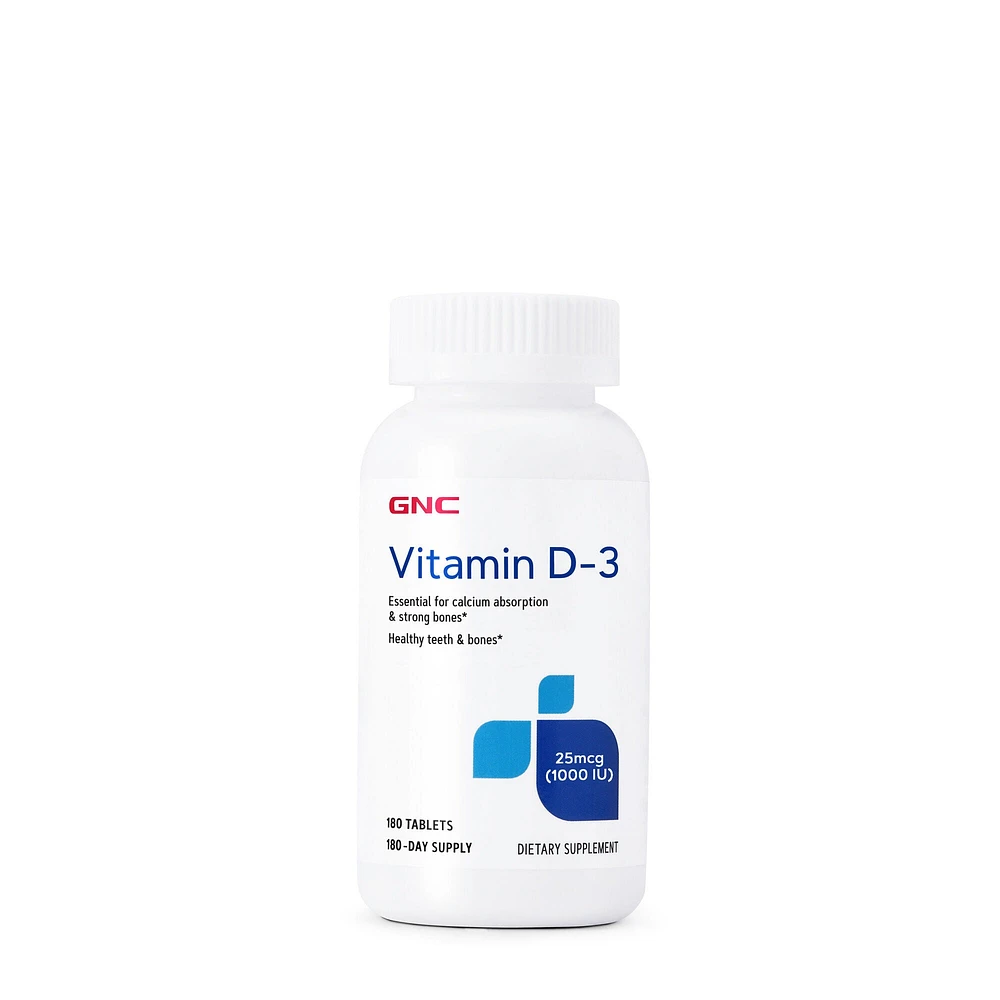 GNC Vitamin D-3 1 -000Iu Healthy - 180 Tablets (180 Servings)