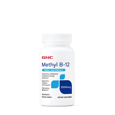 GNC Methyl B-12 2500 Mcg Healthy - 100 Caplets (100 Servings)