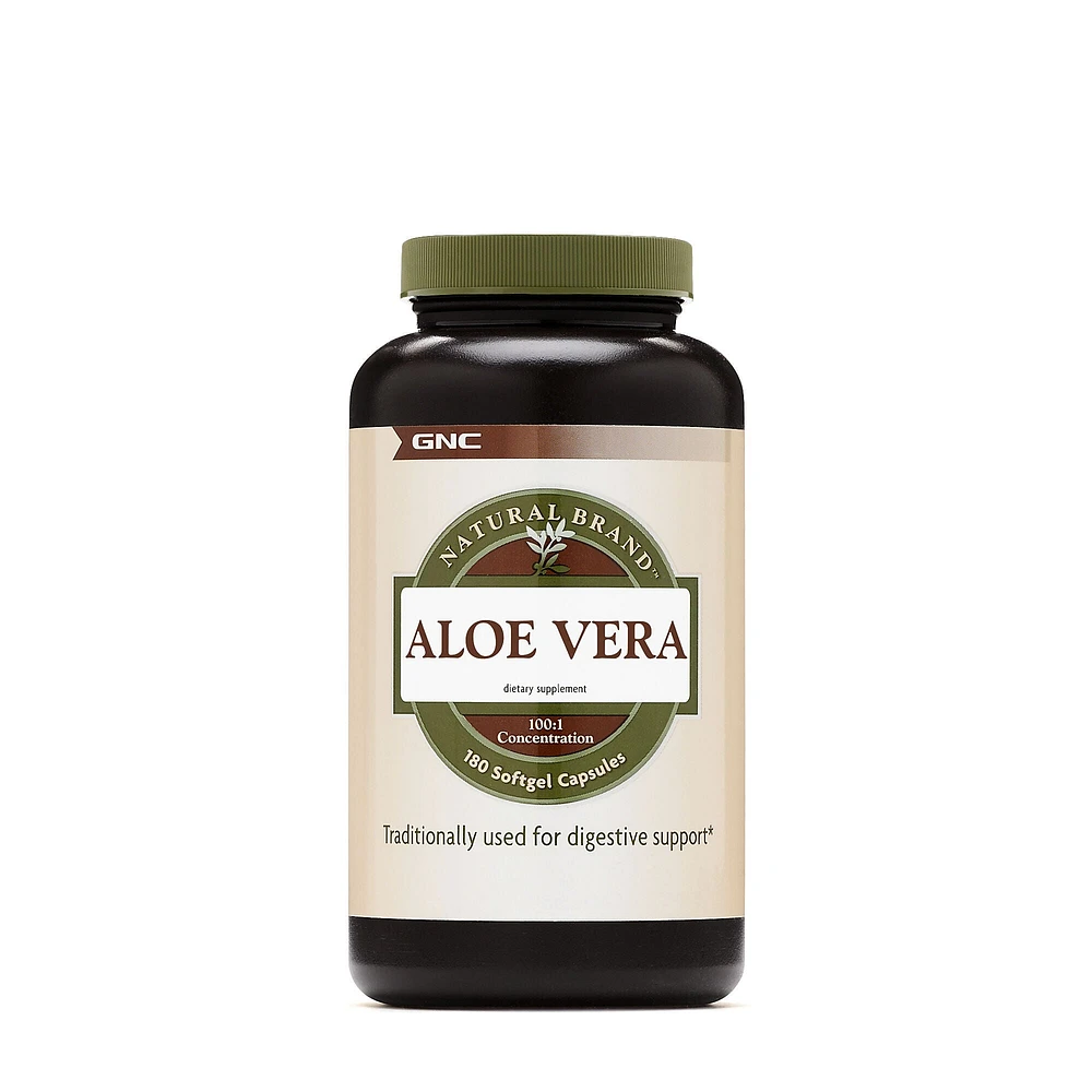 GNC Natural Brand Aloe Vera Gel - 180 Softgels (180 Servings)