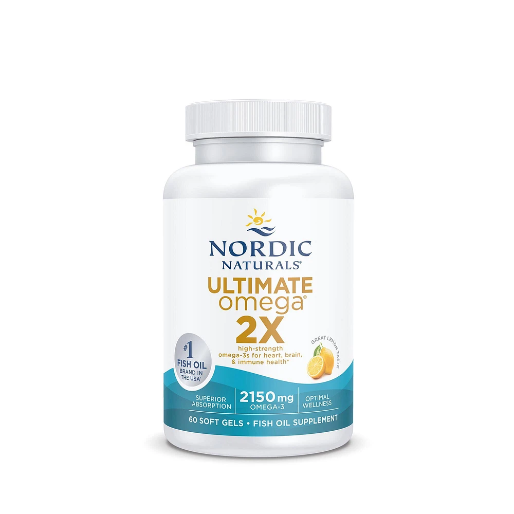 Nordic Naturals Ultimate Omega 2X Healthy - Lemon 60 Softgels (30 Servings)