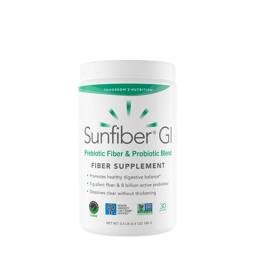 Tomorrow's Nutrition Sunfiber Gi Prebiotic Fiber & Probiotic Blend Healthy - 6.4 Oz. (30 Servings)