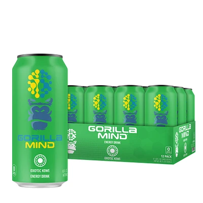 Gorilla Mind Energy Drink - Exotic Kiwi 16Oz. (12 Cans)