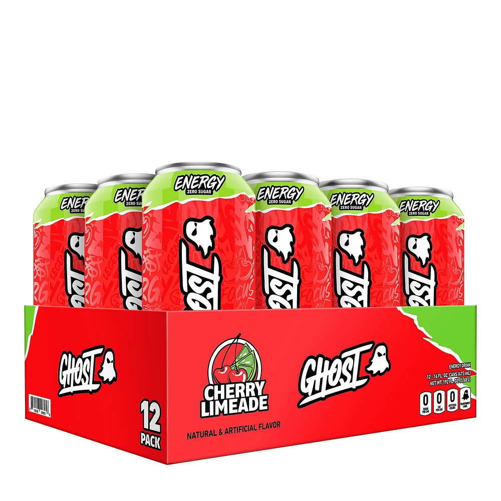 GHOST Energy Drink - Cherry Limeade 16Oz. (12 Cans) Zero Sugar