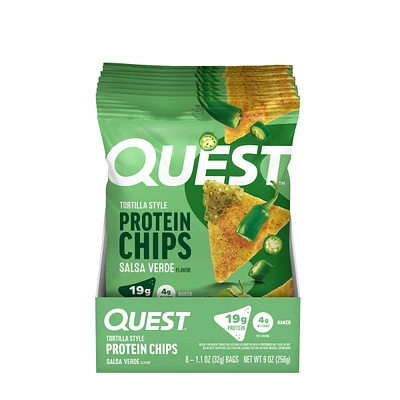 Quest Tortilla Style Protein Chips - Salsa Verde (8 Bags)