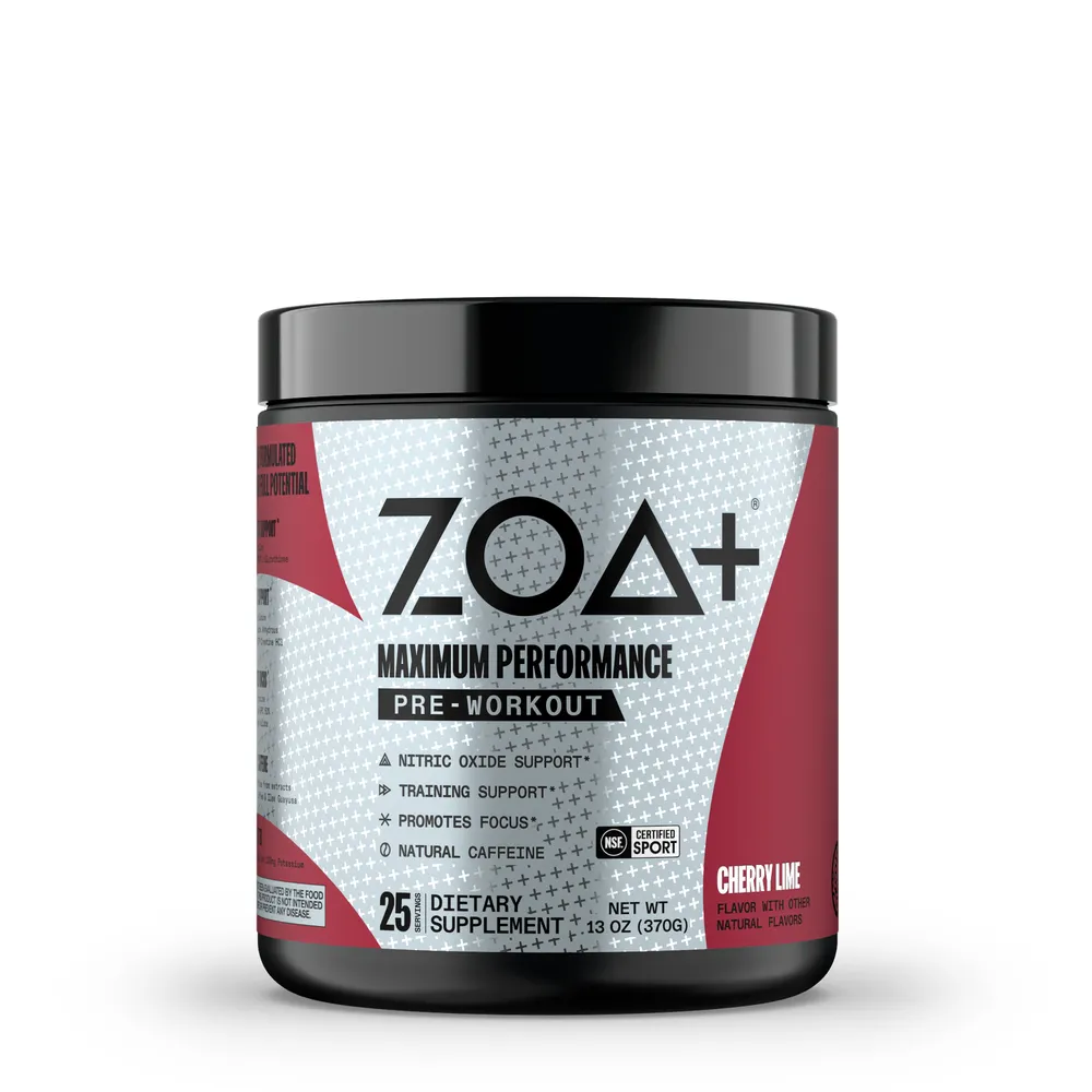 ZOA Maximum Performance Pre-Workout - Cherry Lime (25 Servings) Zero Sugar