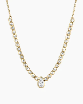 Lab Grown Diamond Pear Row Necklace