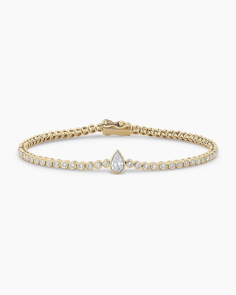 Lab Grown Diamond Pear Tennis Bracelet