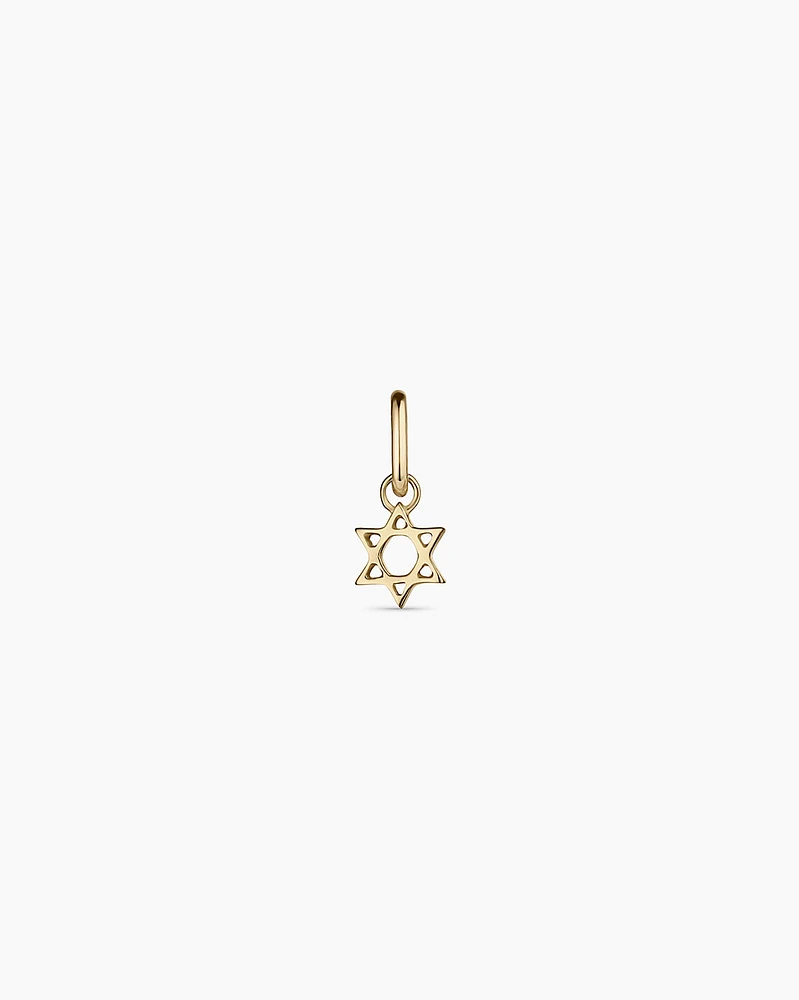 14k Gold Star of David Charm