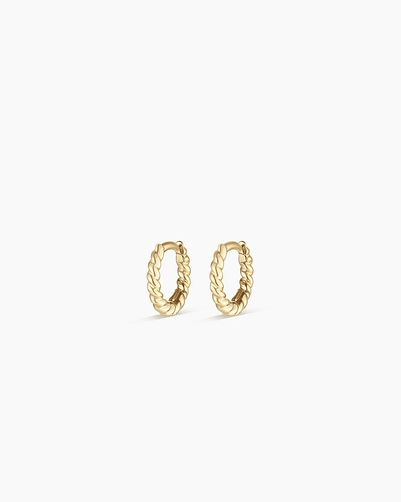14k Gold Crew Huggies 8mm