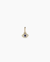 Diamond and Blue Sapphire Evil Eye Charm